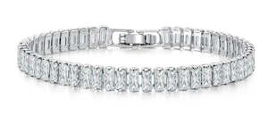 Beautiful Copper Tennis Bracelet With Cubic Zirconia Silver