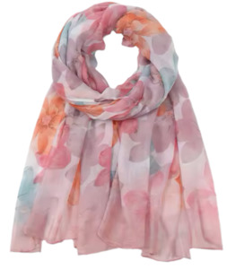 Scarves: Floral Scarfe Shawl Pink