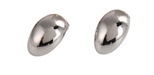 Moon Shape Clip On Earrings Silver