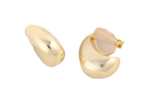 Clip On Earrings: Moon Shape Clip On Earrings Gold