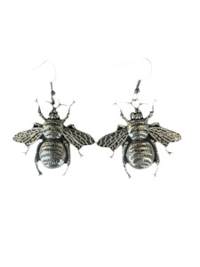 Bee Hook Earrings Silver
