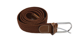 Unisex Elastic Stretch Mesh Belt Coffee 110cm
