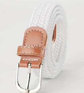 Unisex Stretch Mesh Belt White 105cm