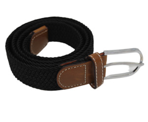 Unisex Elastic Stretch Mesh Belt Black 120cm
