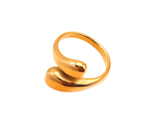 Stainless Steel Fashion Twisted Ring Gold
