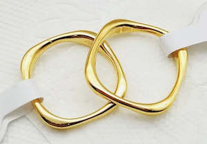 Stainless Steel Rings: Stainless Steel Ring Square Irregular Band Gold Size 18