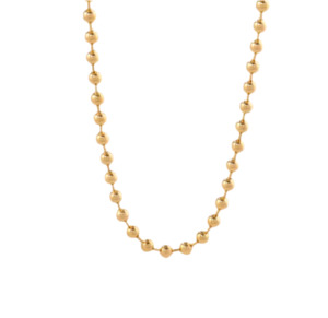 Stainless Steel Bead Ball Necklace 3mm Gold