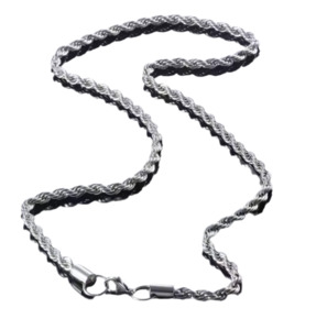 Stainless Steel Rope Necklace Silver 5mm