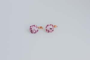Large Pink Crystal Hoop Earrings Rose Gold