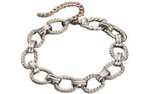 Chunky Stainless Steel Open Link Bracelet Silver