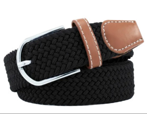 All: Unisex Stretch Mesh Belt With Brown Trim 100cm 2.3cm Width
