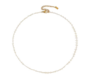 Stainless Steel Crystal Bead Choker Necklace Opal