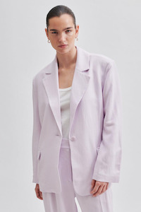 Women's Outerwear: Second Female Lavender Fog Lino Blazer