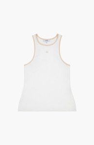 Sale Under 100 Copy: Rebe White + Taupe Cotton Vest