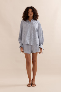 Caitlin Crisp: Caitlin Crisp Blue Stripe Sunday Shorts 2.0