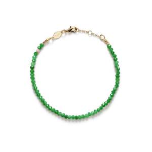 Bracelets: Anni Lu Jade Green Tan Line Bracelet