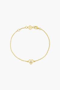 Zoe & Morgan 22k Gold Plate with White Zircon Kind Heart Bracelet