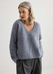 The Transition Edit: Laing Grey Marle Cashmere V-Neck Cardigan