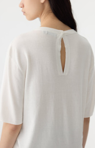 Bassike: Bassike Natural Mercerised Cotton Knit T-Shirt