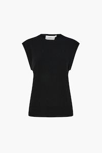 Bassike: Bassike Black Slim Muscle Knit Tank