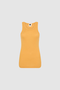 Bassike Washed Orange Slim Superfine Rib Tank