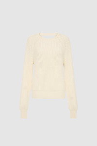 Bassike: Bassike Ivory Open Back Fitted Knit