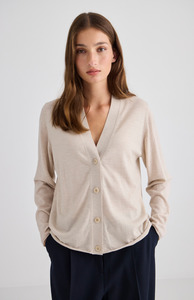 We Wear New Zealand: Laing Sand Liv V-Neck Cardigan