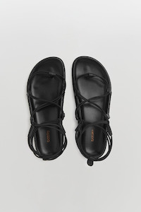 Bassike Black Stretch Slip On Hiker Sandal