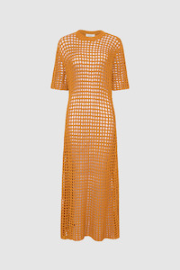 Bassike Honeycomb Open Mesh Knit Dress