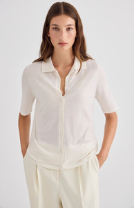 We Wear New Zealand: Laing Cream Featherlight Cashmere Shirt