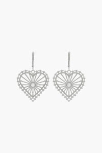 Earrings 1: Zoe & Morgan Sterling Silver with White Zircon Amor Earrings