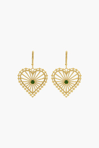 Earrings 1: Zoe & Morgan 22k Gold Plate with Chrome Diopside Amor Earrings