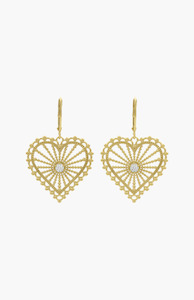 Earrings 1: Zoe & Morgan 22k Gold Plate with White Zircon Amor Earrings