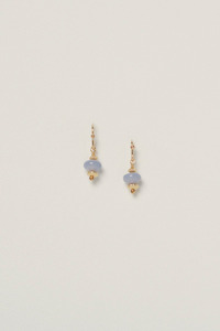 Charlotte Penman: Charlotte Penman Gold Blue Agate Cloud 1871 Earrings