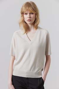 Laing: Laing Putty Jasper Cashmere T-Shirt V-Neck