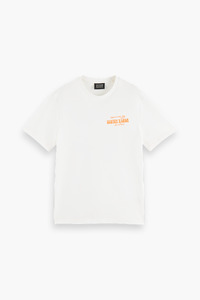 Mens Sale: Scotch & Soda Off White Artwork T-Shirt
