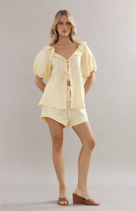 Caitlin Crisp: Caitlin Crisp Yellow Linen Juno Short