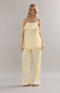 Caitlin Crisp Yellow Linen Jimmy Jogger