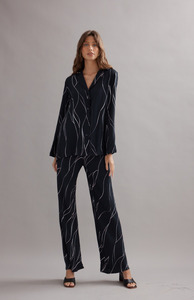 Caitlin Crisp Ink + White Chelsea Pant