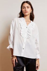 Mahsa: Mahsa White Cotton Lawn Jane Blouse