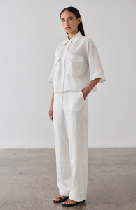 Laing: Laing White Tab Cuff Pant