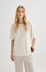 Laing: Laing Cream Oversized Knit T-Shirt