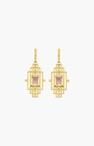 Earrings 1: Zoe & Morgan 22k Gold Plate with Rose Quartz Bliss Earrings