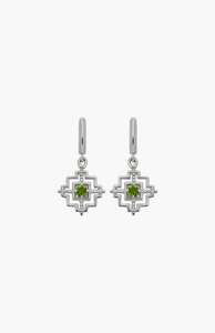 Zoe & Morgan Sterling Silver with Chrome Diopside Centered Earrings