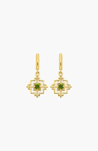 Zoe & Morgan 22K Gold Plate with Chrome Diopside Centered Earrings