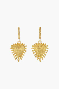 Earrings 1: Zoe & Morgan 22k Gold Plate Heart Rays Earrings