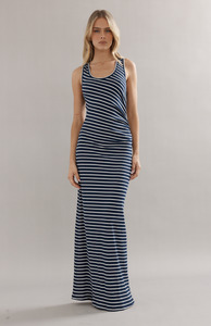 Caitlin Crisp Navy Stripe Pitstop Dress