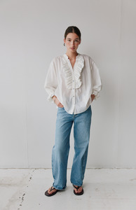 Mahsa Cream Cotton Voile Jane Blouse