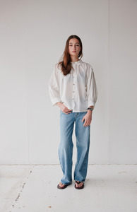 Mahsa: Mahsa Cream Cotton Voile Dune Shirt