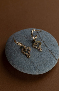 Earrings 1: Zoe & Morgan 22k Gold Plate Mini Gypsy Heart Earrings
